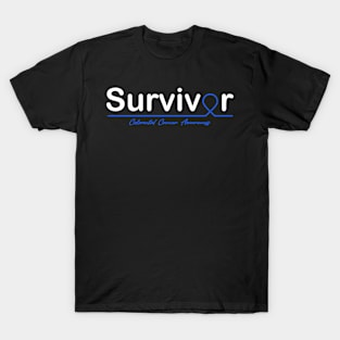 Colorectal Cancer Awareness Survivor Heartbeat T-Shirt